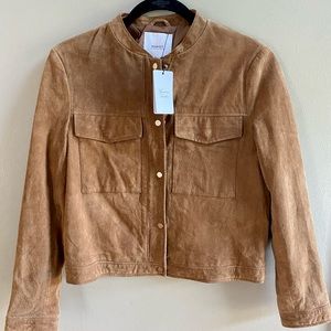 MANGO NWT Genuine Leather Crop Jacket